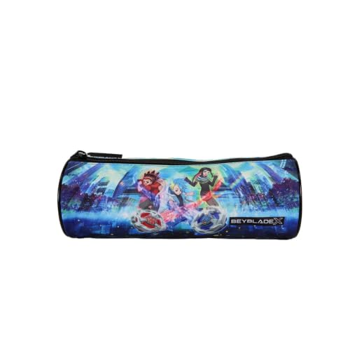 Trousse scolaire ronde Beyblade X bleu - Image 4